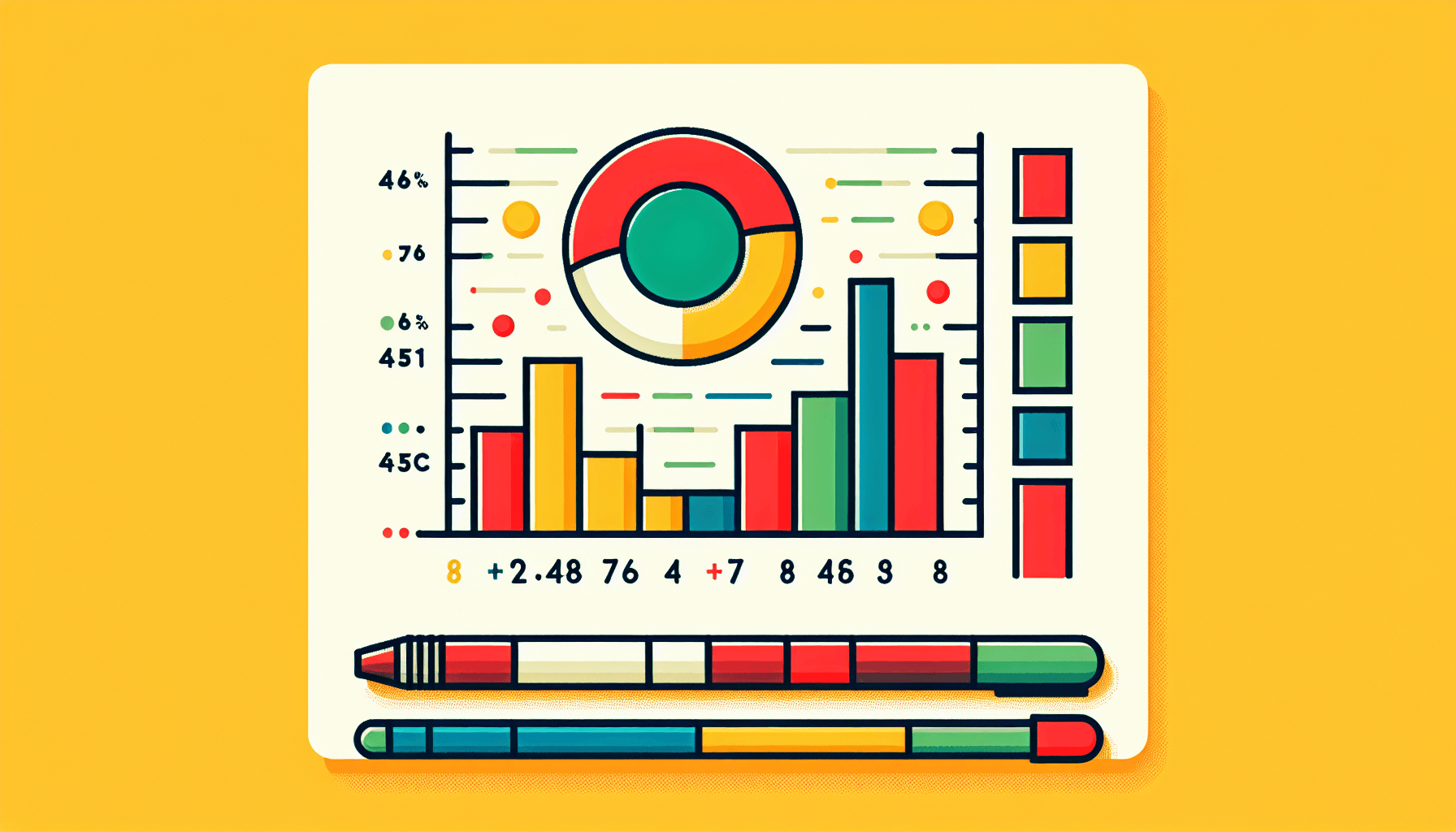 Chart in flat illustration style and white background, red #f47574, green #88c7a8, yellow #fcc44b, and blue #645bc8 colors.