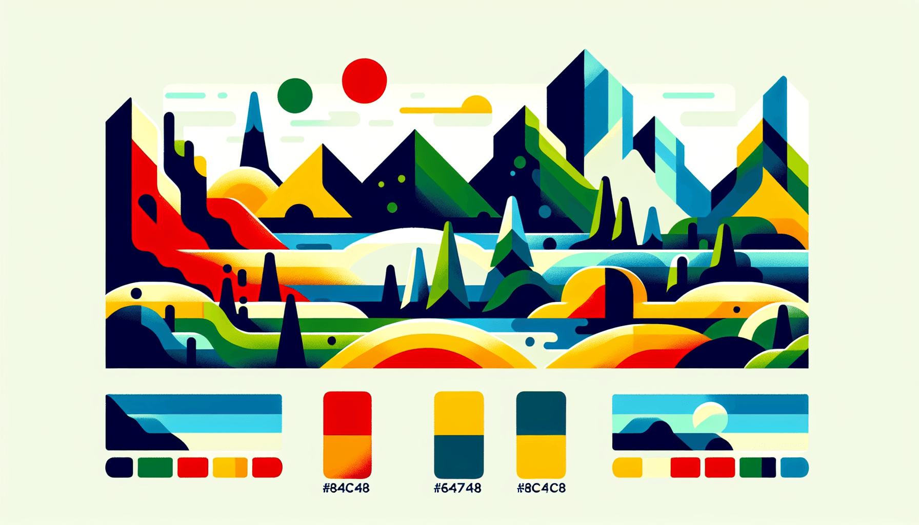 main points -> Checkpoints in flat illustration style and white background, red #f47574, green #88c7a8, yellow #fcc44b, and blue #645bc8 colors.