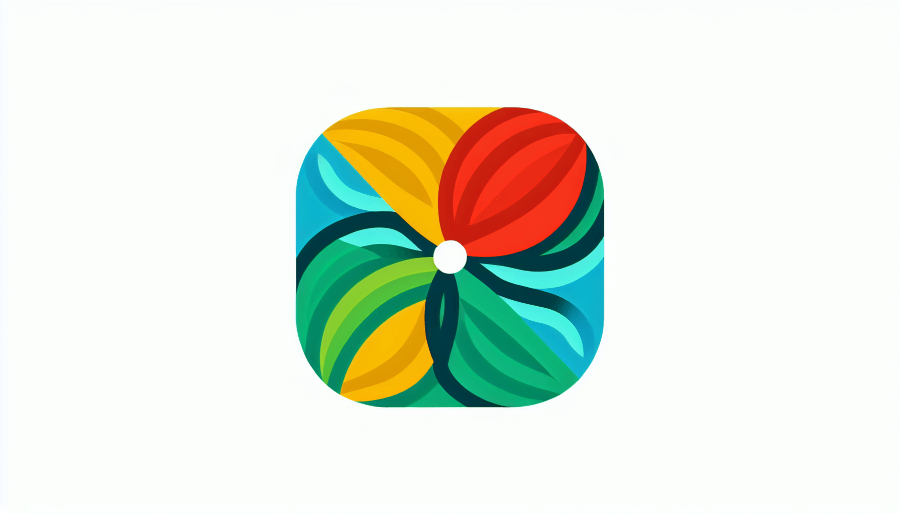 Brand logo in flat illustration style and white background, red #f47574, green #88c7a8, yellow #fcc44b, and blue #645bc8 colors.