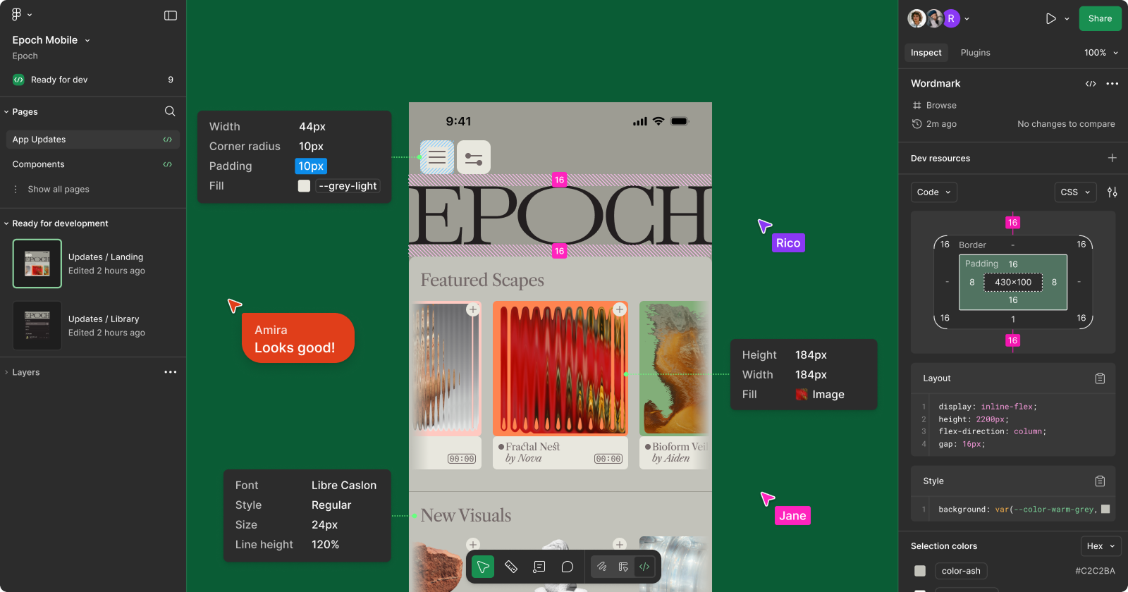 Interface of Figma